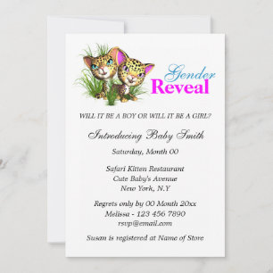 Jungle gender reveal PERSONALIZE Invitation