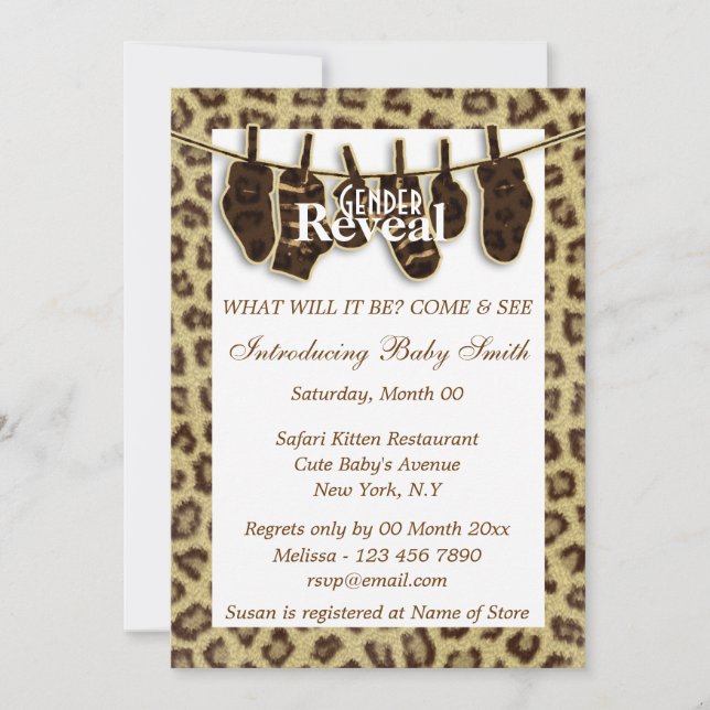 Jungle gender reveal PERSONALIZE Invitation (Front)