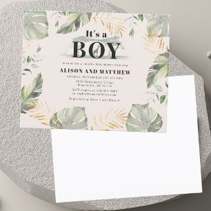 Jungle Giraffe Boy Baby Shower Invitation