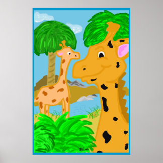 Jungle Giraffe Poster Print
