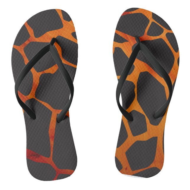 Jungle Giraffe Print Flip Flops (Footbed)