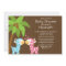 Jungle Giraffe Twins Baby Shower Invitation