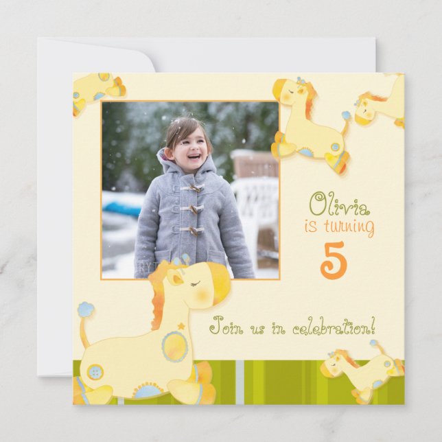 Jungle Giraffes Birthday Party Photo Template (Front)
