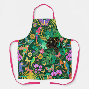Jungle Golden Fantasy Surreal Exotic Apron