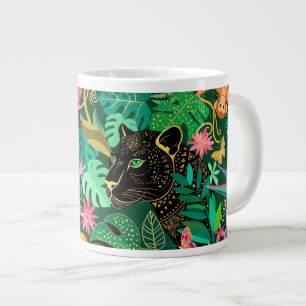 Jungle Golden Fantasy Surreal Exotic Large Coffee Mug
