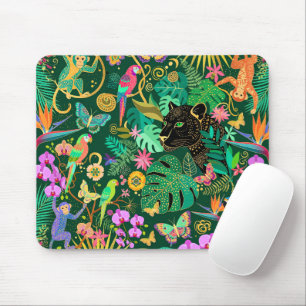 Jungle Golden Fantasy Surreal Exotic Mouse Mat