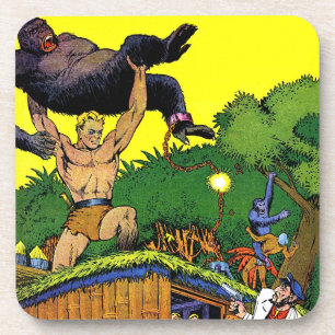 Jungle Gorilla's Lair Vintage Comics Coaster