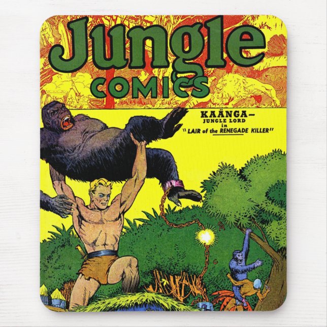 Jungle Gorilla's Lair Vintage Comics Mouse Mat (Front)