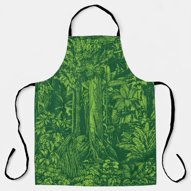 Jungle Green All-Over Print Apron (Front)