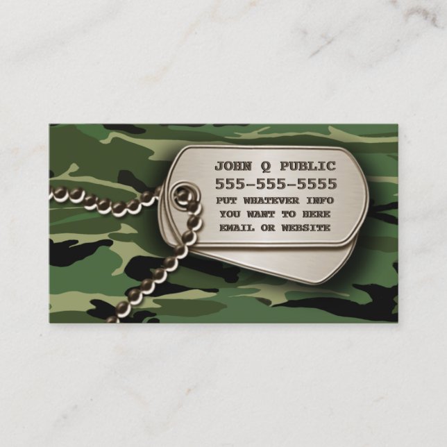 Jungle Green Camo Dog Tags (Front)