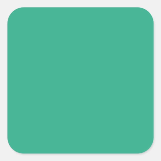 Jungle Green Cool Solid Colour Square Sticker (Front)
