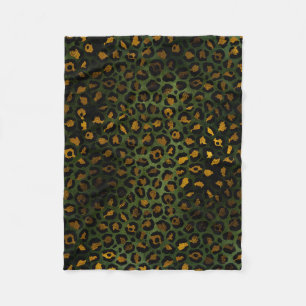 Jungle Green Yellow Cheetah Leopard Pattern Fleece Blanket
