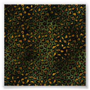 Jungle Green Yellow Cheetah Leopard Pattern Photo Print