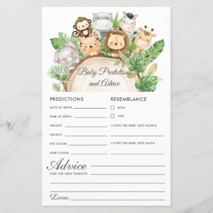 Jungle Greenery Baby Predictions & Advice Shower