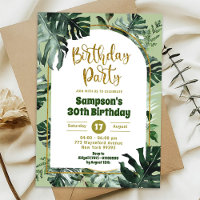 Jungle Greenery Monstera Tropical Birthday Party