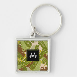 Jungle Greenery Safari Leaf Tropical Hand Drawn Key Ring