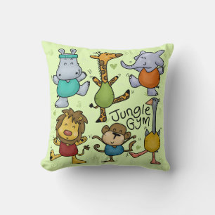 Jungle Gym Exercising Animals Cushion