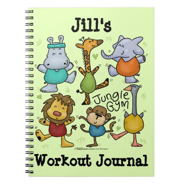 Jungle Gym Exercising Animals Notebook (Front)