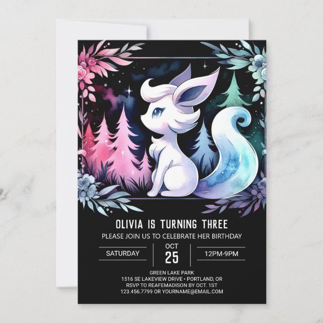 Jungle Happy Wolf Birthday Invitation (Front)