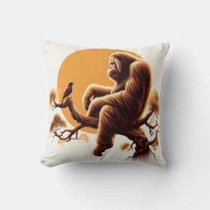 Jungle Harmony: Orangutan-Inspired Cushion