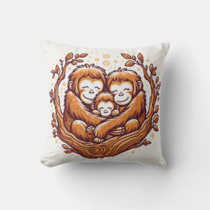 Jungle Harmony: Orangutan-Inspired  Cushion