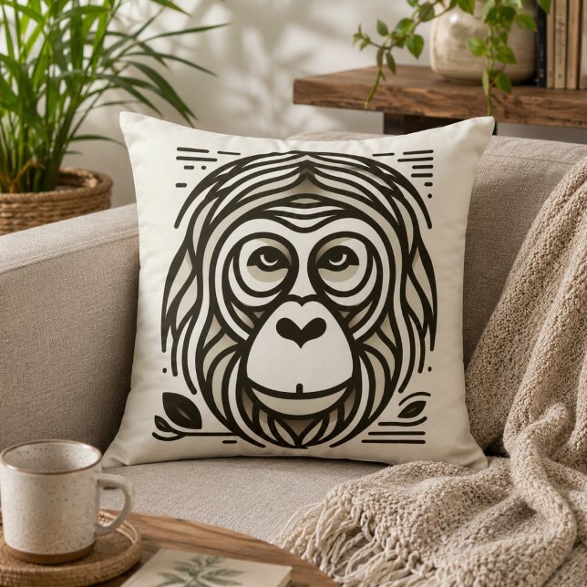 Jungle Harmony: Orangutan-Inspired  Cushion (Jungle Harmony: Orangutan-Inspired Throw Pillow)