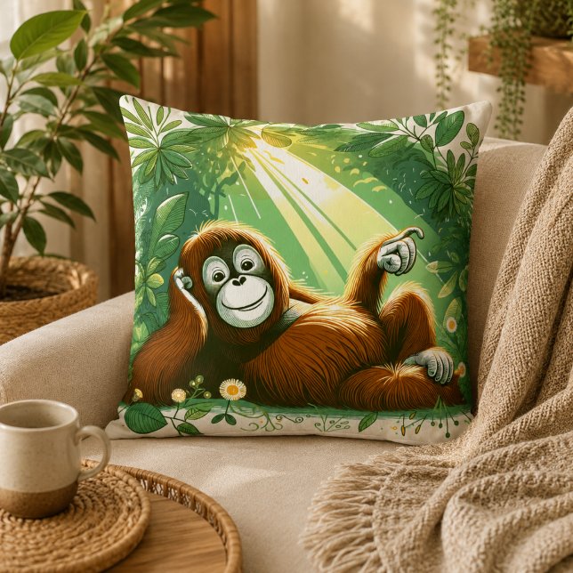 Jungle Harmony: Orangutan-Inspired  Cushion (Jungle Harmony: Orangutan-Inspired Throw Pillow)