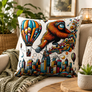 Jungle Harmony: Orangutan-Inspired  Cushion