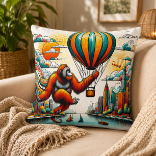 Jungle Harmony: Orangutan-Inspired  Cushion