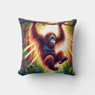 Jungle Harmony: Orangutan-Inspired Cushion