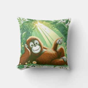 Jungle Harmony: Orangutan-Inspired Cushion