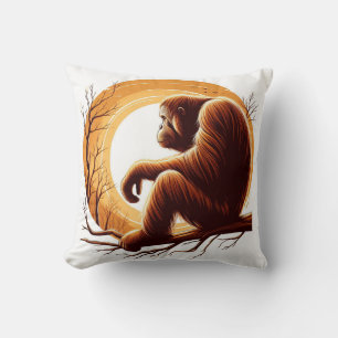 Jungle Harmony: Orangutan-Inspired Cushion