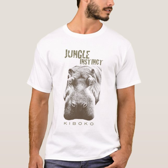 Jungle Instinct™_Kiboko_hippo 2 tone brown T-Shirt (Front)
