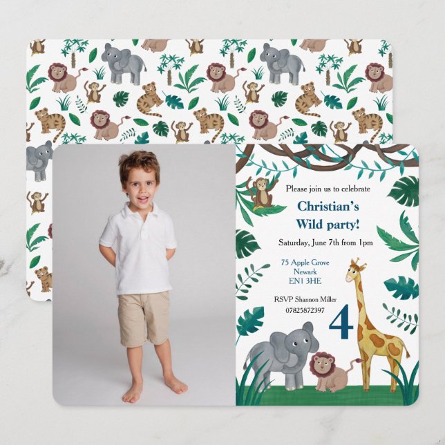 Jungle invitations (Front/Back)