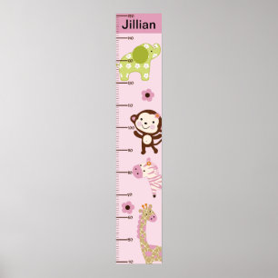 Jungle Jill/Girl Animals Centimetres Growth Chart