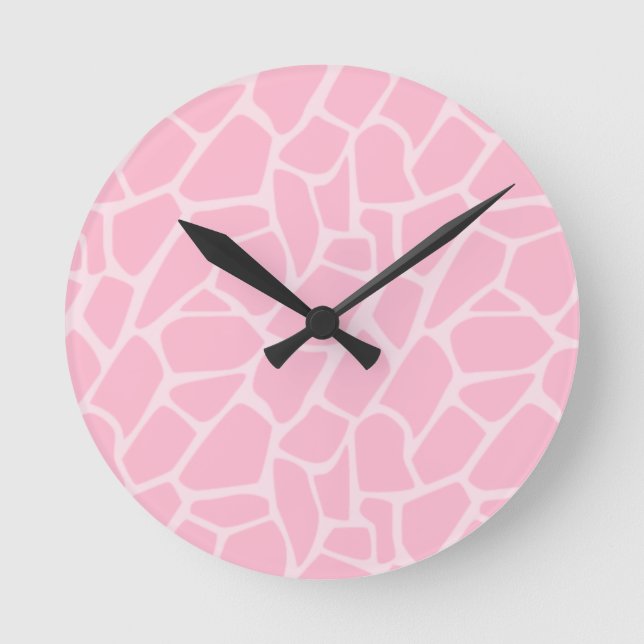 Jungle Jill Pink Giraffe Pattern Clock (Front)