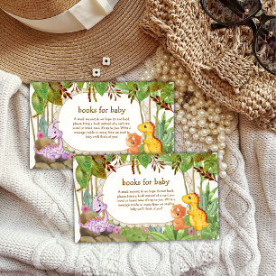 Jungle Jurassic Dinosaur Books For Baby Shower Enclosure Card