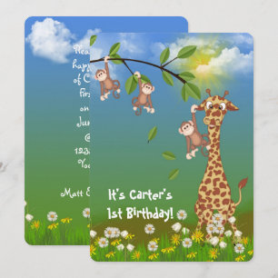jungle Juvenile Birthday party Invitation