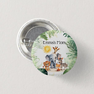 Jungle kids party baby animals fun birthday tag  3 cm round badge
