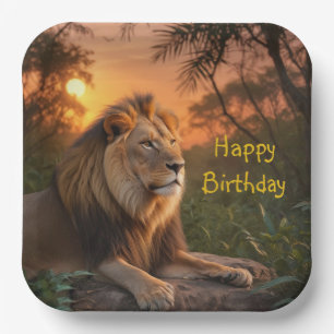 Jungle King Lion Paper Plate
