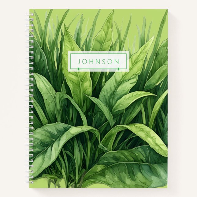 Jungle leafs Spiral Sketchbook Notebook (Front)