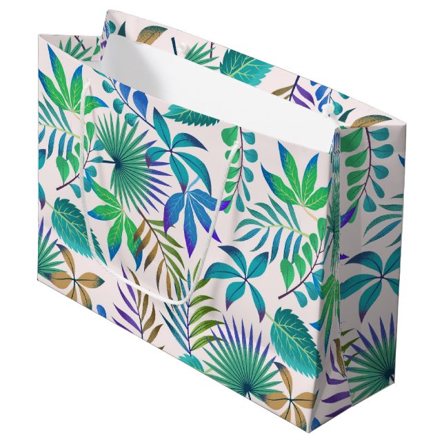Jungle leaves seamless pattern large gift bag (Front Angled)
