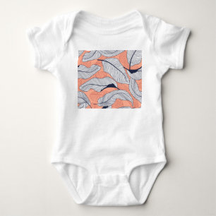 Jungle Leaves Seamless Tropical Pattern Baby Bodysuit