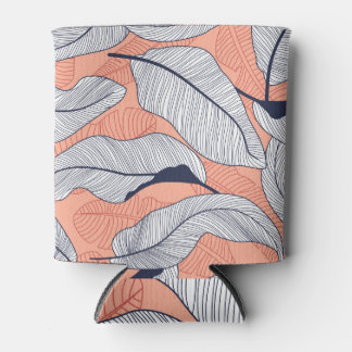 Jungle Leaves Seamless Tropical Pattern Can Cooler