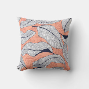 Jungle Leaves Seamless Tropical Pattern Cushion
