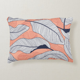 Jungle Leaves Seamless Tropical Pattern Decorative Cushion