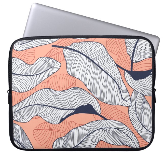 Jungle Leaves Seamless Tropical Pattern Laptop Sleeve (Front)