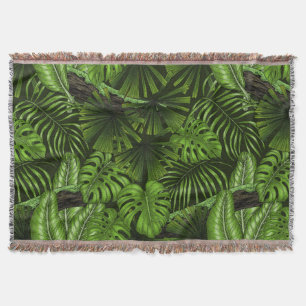Jungle leaves throw blanket
