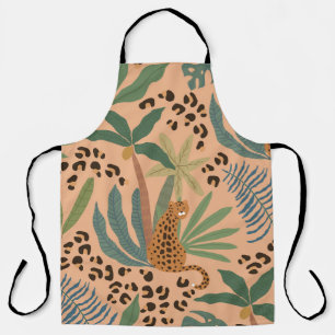 Jungle leopard print: animal seamless pattern. apron