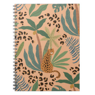 Jungle leopard print: animal seamless pattern. notebook